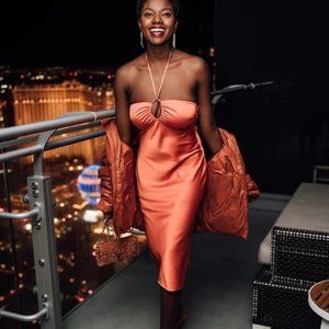 Abercrombie & Fitch Satin Halter Dress NWoT (Size: M)